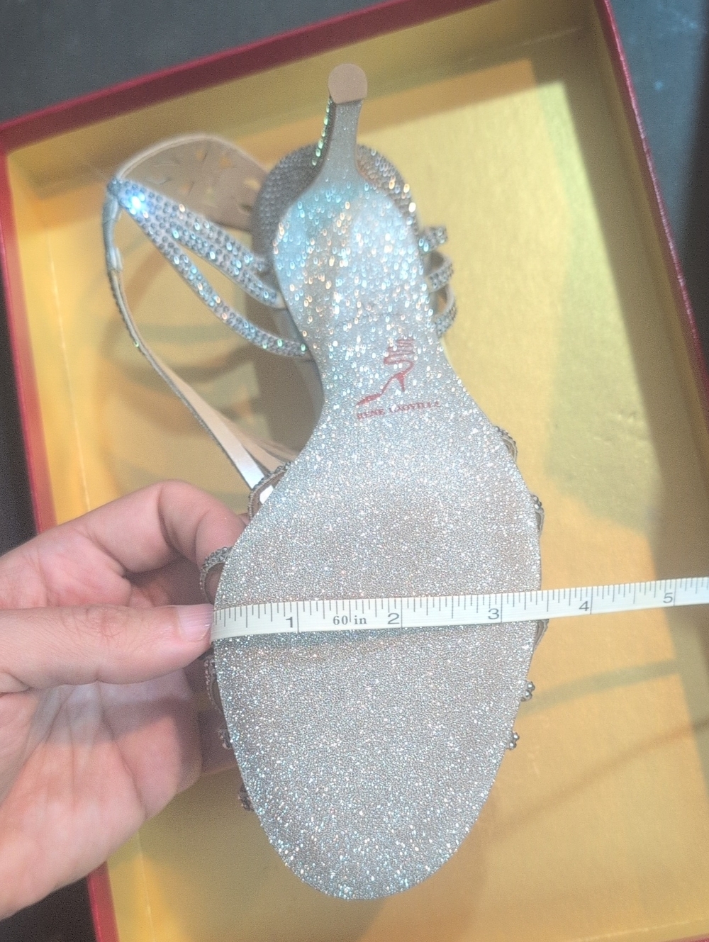 Rene Caovilla Silver Crystal-Strap Evening Sandal - Picture 5 of 8
